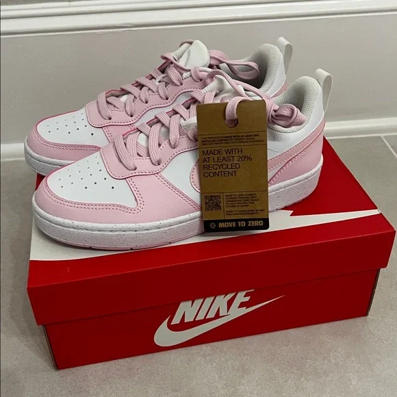 Nike Court Borough Low pastel Pink and White Sneakers - Picture 2 of 4